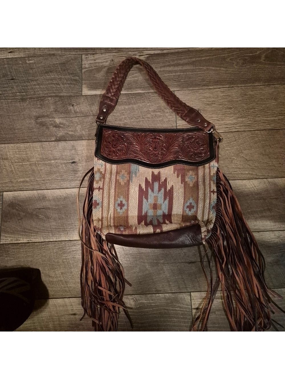 Bohemian Fringe Shoulder Bag - Brown and Tan